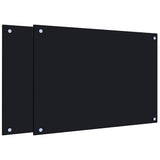 Vidaxl spatschermen keuken 2 st 70x50 cm gehard glas zwart