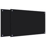 Vidaxl spatschermen keuken 2 st 80x50 cm gehard glas zwart