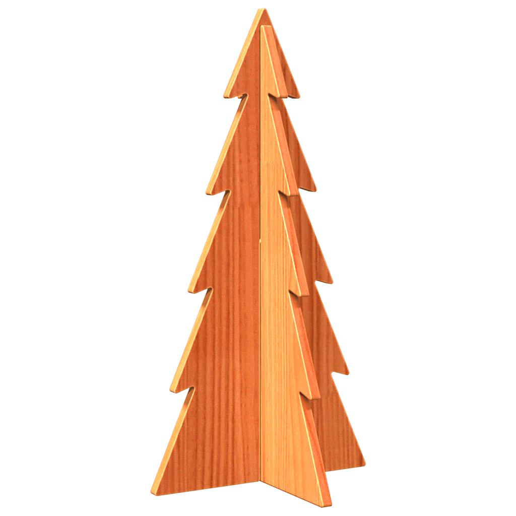 Vidaxl kerstdecoratie kerstboom 59,5 cm massief grenenhout wasbruin