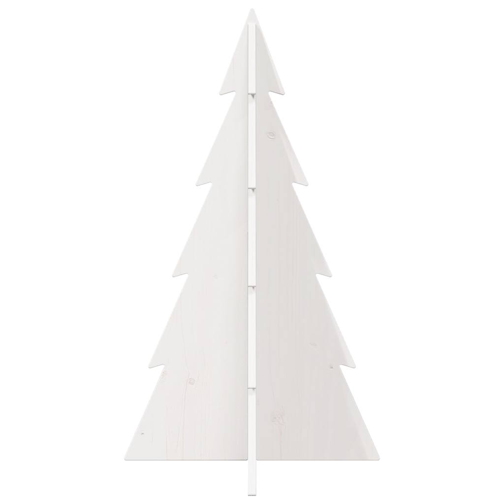 Vidaxl kerstdecoratie kerstboom 80 cm massief grenenhout wit