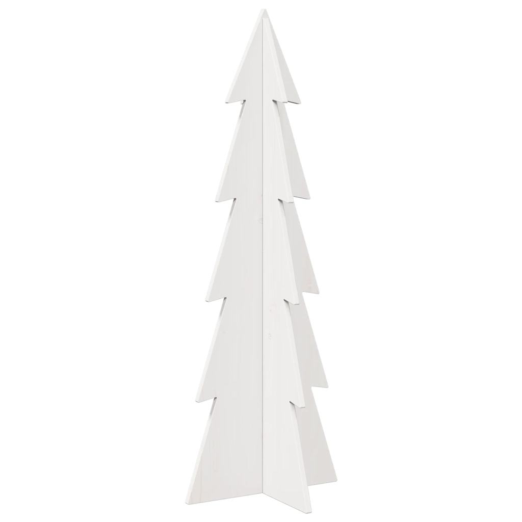 Vidaxl kerstdecoratie kerstboom 112 cm massief grenenhout wit