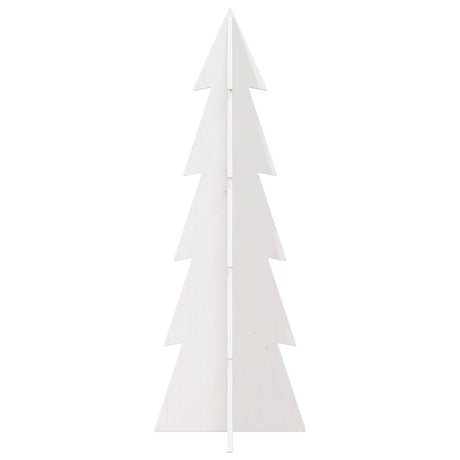 Vidaxl kerstdecoratie kerstboom 112 cm massief grenenhout wit