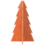 Vidaxl kerstdecoratie kerstboom 69,5 cm massief grenenhout wasbruin