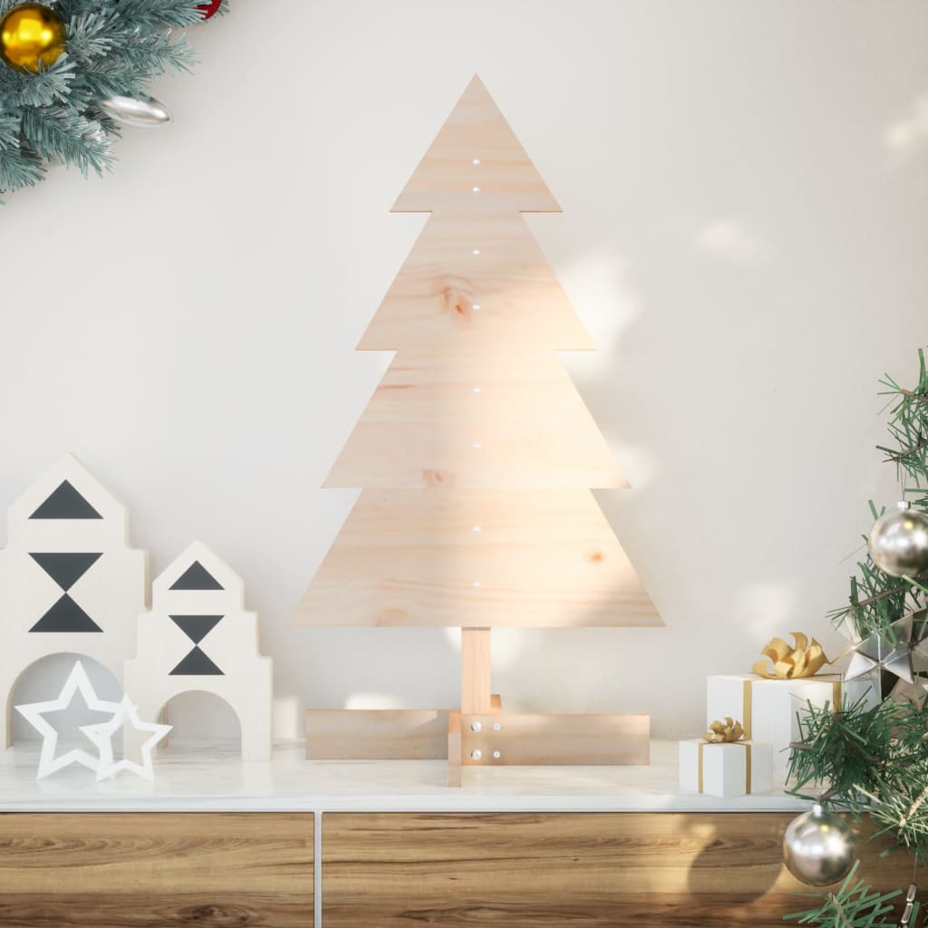 Vidaxl kerstdecoratie kerstboom 80 cm massief grenenhout