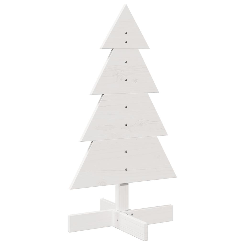 Vidaxl kerstdecoratie kerstboom 80 cm massief grenenhout wit