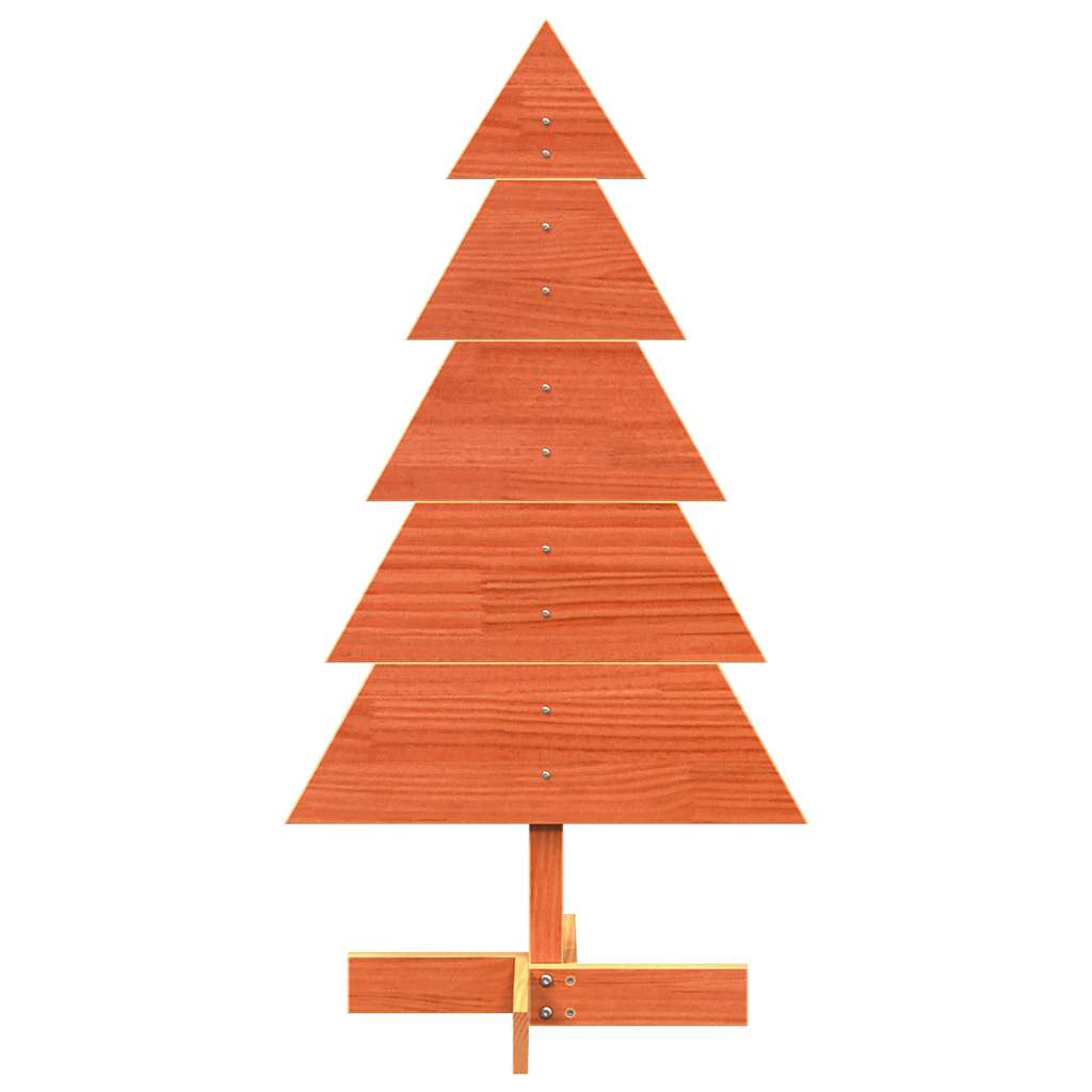 Vidaxl kerstdecoratie kerstboom 100 cm massief grenenhout wasbruin