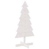 Vidaxl kerstdecoratie kerstboom 120 cm massief grenenhout wit