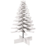 Vidaxl kerstdecoratie kerstboom 100 cm massief grenenhout wit