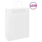Vidaxl papieren zakken 250 st met hengsels 32x12x42 cm wit