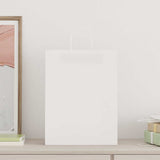 Vidaxl papieren zakken 250 st met hengsels 32x12x42 cm wit