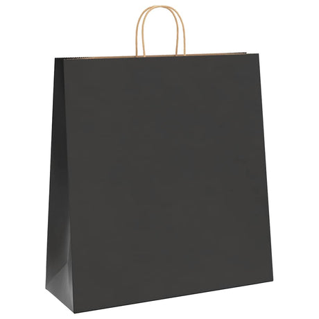 Vidaxl papieren zakken 250 st met hengsels 45x17x48 cm zwart