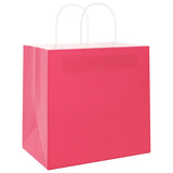 Vidaxl papieren zakken 250 st met hengsels 54x15x49 cm roze