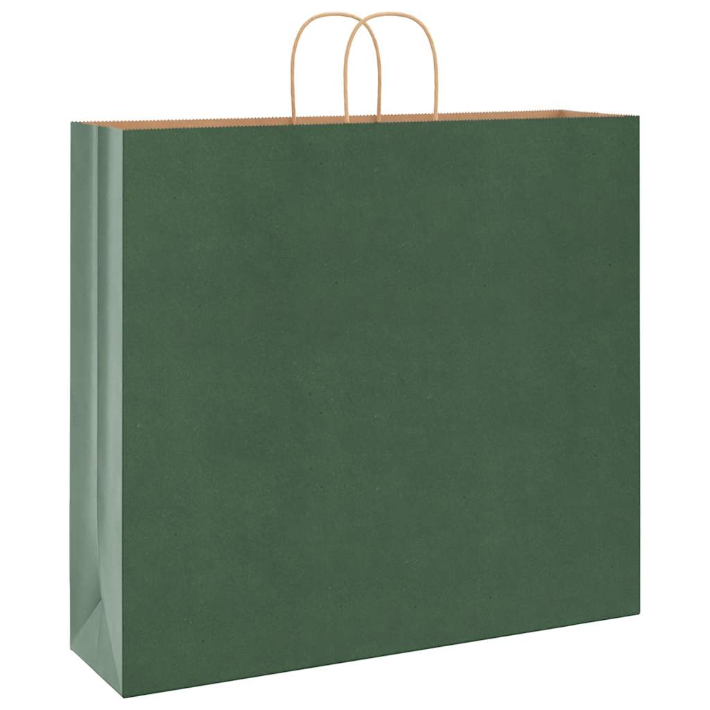 Vidaxl papieren zakken 250 st met hengsels 54x15x49 cm groen