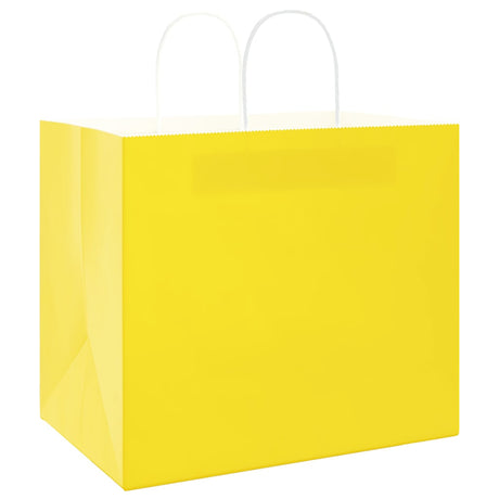 Vidaxl papieren zakken 50 st met hengsels 32x22x28 cm geel
