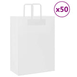 Vidaxl papieren zakken 50 st met hengsels 32x17x44 cm wit