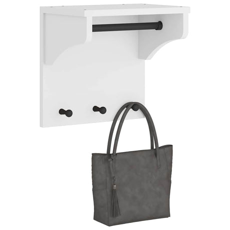 Vidaxl wandkapstok sandnes wit 43x30x42 cm massief grenenhout