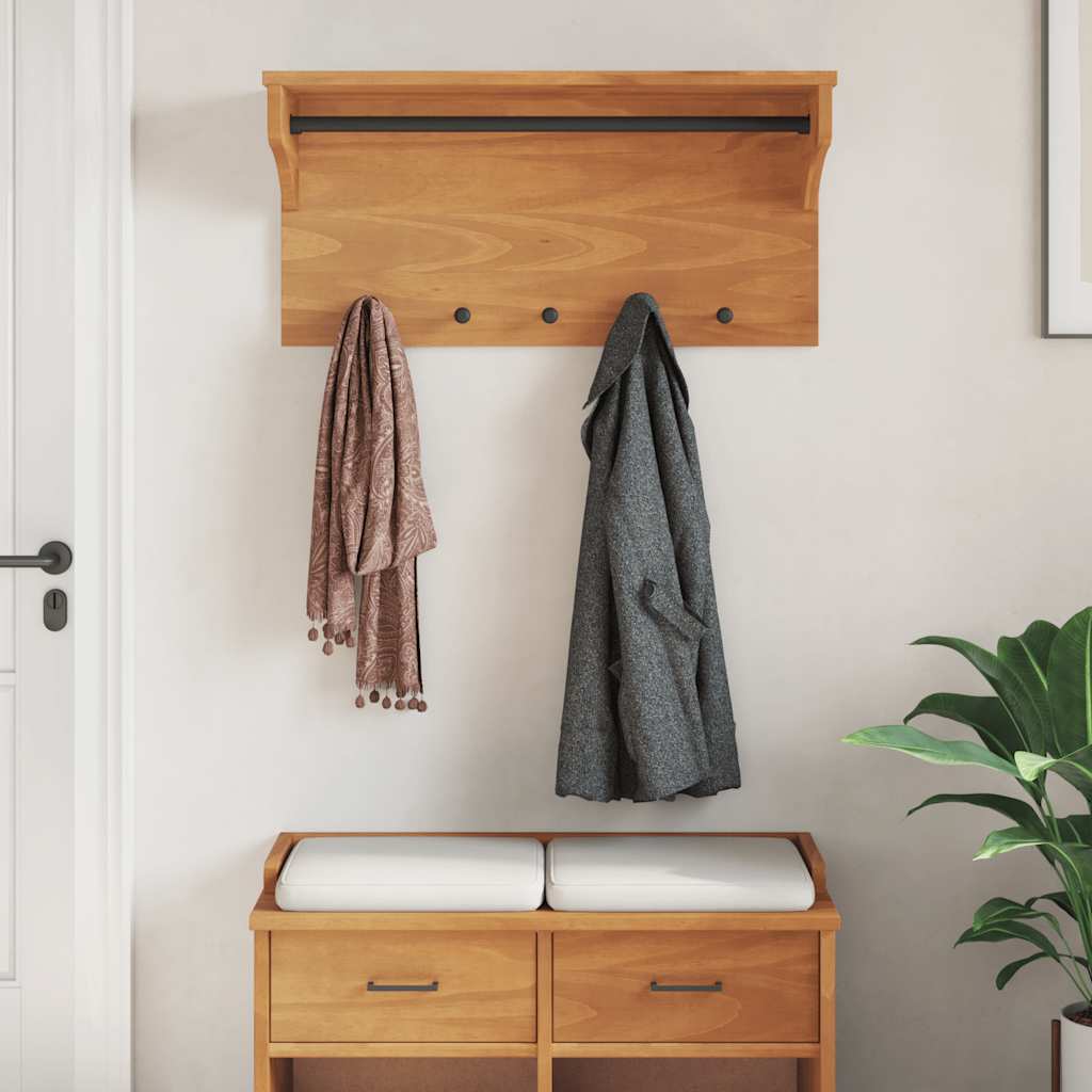 Vidaxl wandkapstok sandnes 87x30x42 cm massief grenenhout