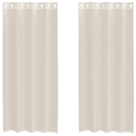 Vidaxl gordijnen voile met doorvoertules 2 st 140x225 cm crèmekleurig