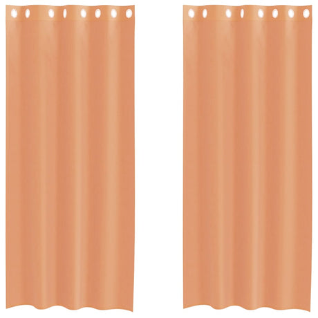 Vidaxl gordijnen voile met doorvoertules 2 st terracotta
