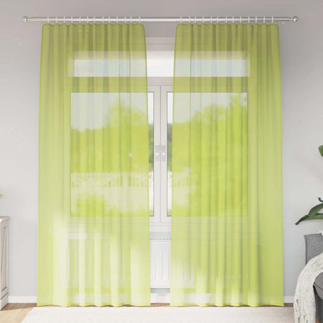 Vidaxl gordijnen voile met roedezakken 2 st appelgroen