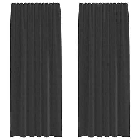 Vidaxl gordijnen voile met roedezakken 2 st zwart