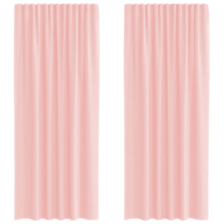 Vidaxl gordijnen voile met roedezakken 2 st roze