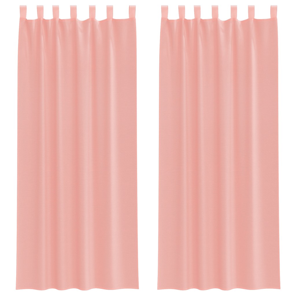 Vidaxl gordijnen voile met roedezakken 2 st roze