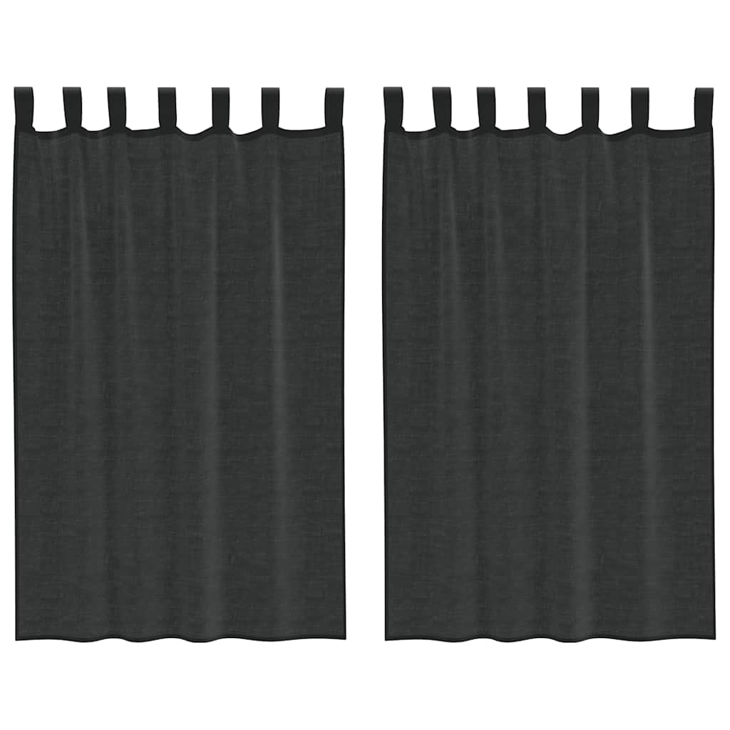 Vidaxl gordijnen voile met tab top 2 st zwart