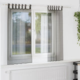 Vidaxl gordijnen voile met tab top 2 st zwart