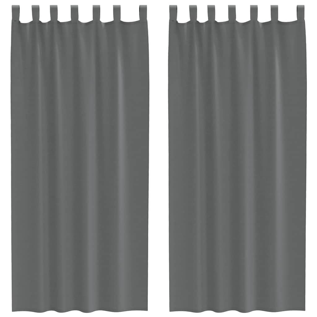Vidaxl gordijnen voile met lussen 2 st 140x225 cm donkergrijs