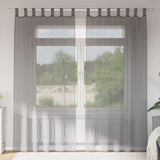 Vidaxl gordijnen voile met lussen 2 st 140x225 cm donkergrijs