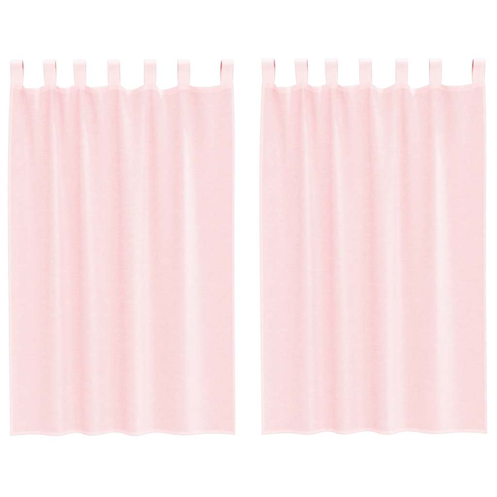 Vidaxl gordijnen voile met lussen 2 st 140x175 cm lichtroze
