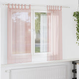 Vidaxl gordijnen voile met lussen 2 st 140x175 cm lichtroze