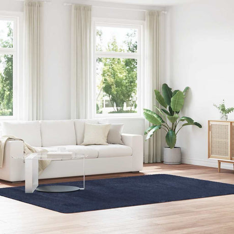 Vidaxl hoogpolig vloerkleed navarra 200x290 cm polyester marineblauw