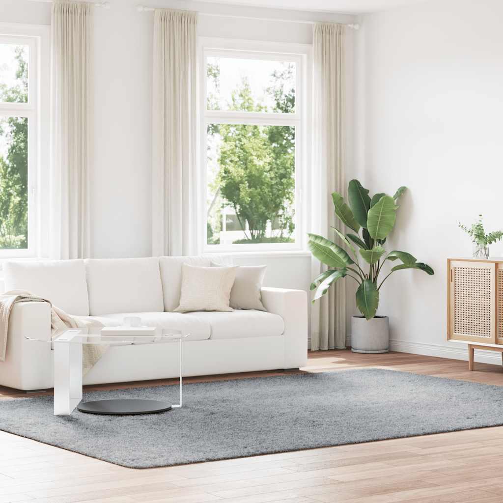 Vidaxl hoogpolig vloerkleed navarra 240x340 cm polyester lichtgrijs