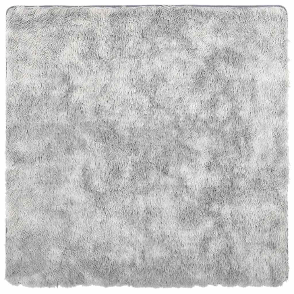 Vidaxl hoogpolig vloerkleed navarra 120x120 cm polyester zilvergrijs