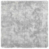 Vidaxl hoogpolig vloerkleed navarra 120x120 cm polyester zilvergrijs
