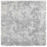 Vidaxl hoogpolig vloerkleed navarra 200x200 cm polyester zilvergrijs