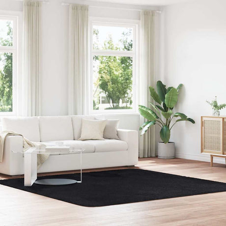 Vidaxl hoogpolig vloerkleed navarra 240x240 cm polyester zwart