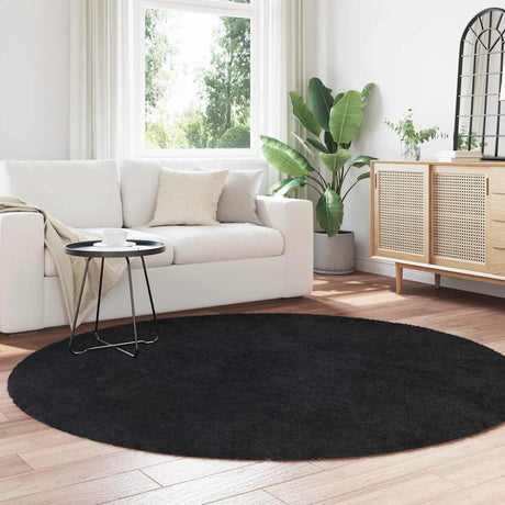 Vidaxl hoogpolig vloerkleed navarra 200x200 cm polyester zwart