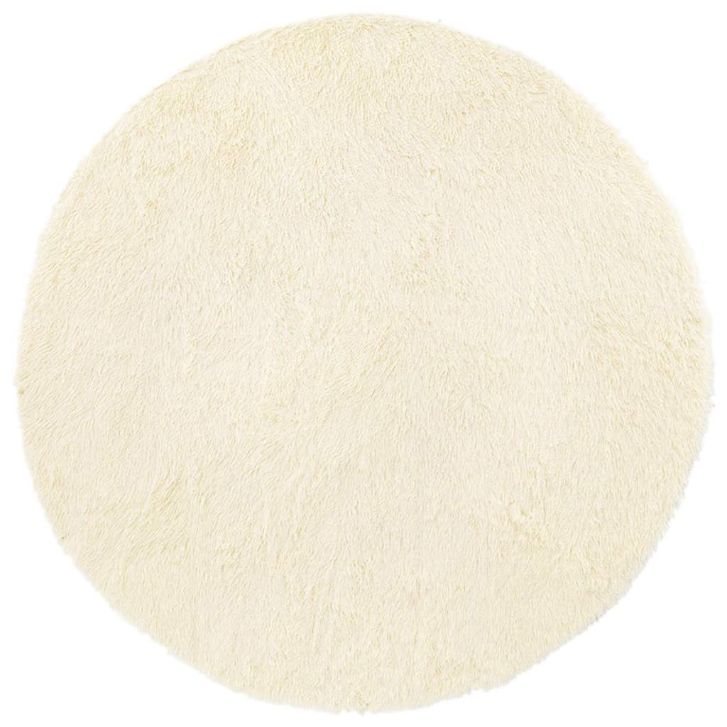 Vidaxl hoogpolig vloerkleed navarra 200x200 cm polyester crèmekleurig