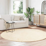 Vidaxl hoogpolig vloerkleed navarra 200x200 cm polyester crèmekleurig