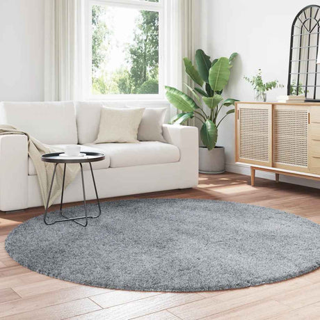 Vidaxl hoogpolig vloerkleed navarra 200x200 cm polyester lichtgrijs
