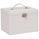 Vidaxl sieradendoosje 4laags spiegel afsluitbaar 22,5x17,5x16,5 cm wit