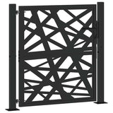 Vidaxl poort met lichtontwerp 100x100 cm staal zwart