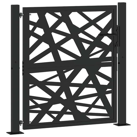 Vidaxl poort met lichtontwerp 100x100 cm staal zwart