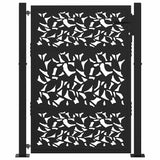 Vidaxl poort met bladontwerp 100x125 cm staal zwart