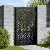Vidaxl poort met bladontwerp 100x150 cm staal zwart