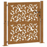 Vidaxl poort met bladontwerp 100x100 cm weervast staal