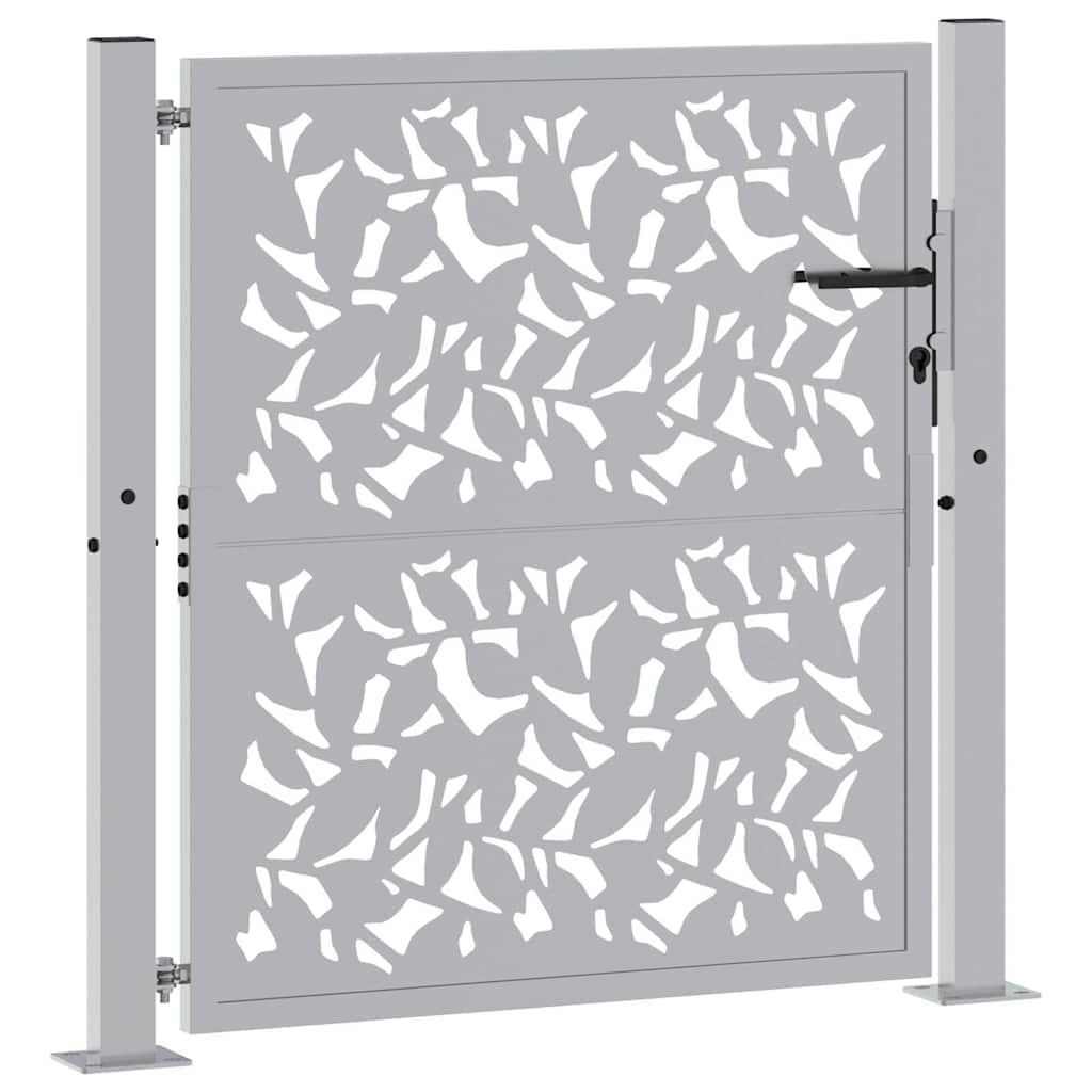 Vidaxl poort met bladontwerp 100x100 cm weervast staal